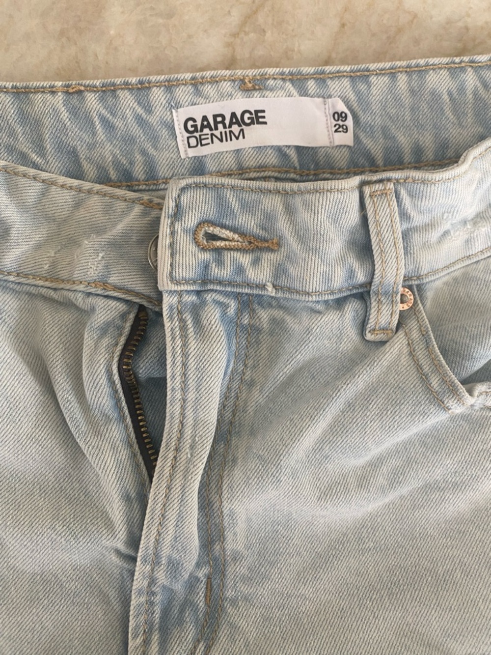 Garage Powder Blue Jean Shorts